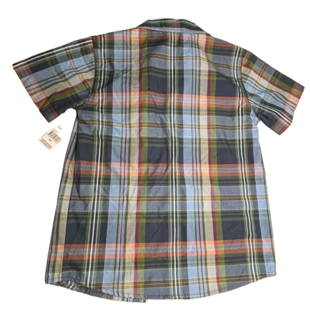 Roebuck & Co‎ Boys Tops Sz Small Plaid Short Sleeve Button Down and T Shirt Set